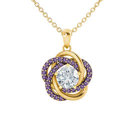 Birthstone Love Knot Pendant with FREE Matching Earrings 12709 0025 n february