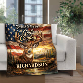 Blanket Patriotic with Deer 12926 0014 m room