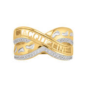 Footprints in the Sand Personalized Ring 12510 0016 b front