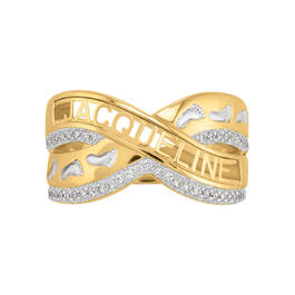 Footprints in the Sand Personalized Ring 12510 0016 b front