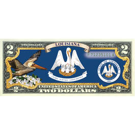 State Bird and Flower Enhanced $2 Bill Collection 11346 0026 a Louisiana