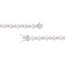 Lab Created Opal Pink Sapphire Bracelet 11142 1426 b clasp