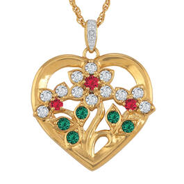 I Love You Ruby Diamond Bouquet Pendant 10894 0016 b front