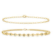 Personalized Golden Beaded Bracelet 12002 0011 a main