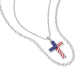 Personalized Diamond Freedom Cross Patriotic Set 13021 0016 d angle