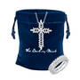 Divine Brillance Personalized Ring and Cross Pendant Set 12154 0017 g gift pouch