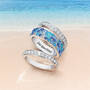 Personalized Ocean Blue Stackable Ring Set 12355 0014 b ring