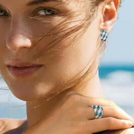 Personalized Blue Ocean Waves Ring FREE Matching Earrings 12161 0018 g model