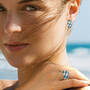 Personalized Blue Ocean Waves Ring FREE Matching Earrings 12161 0018 g model