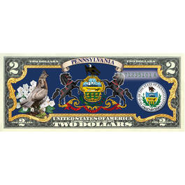 State Bird and Flower Enhanced $2 Bill Collection 11346 0026 a Pennsylvania