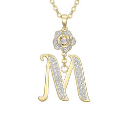 Diamond Rose Initial Pendant 12023 0024 m pendant
