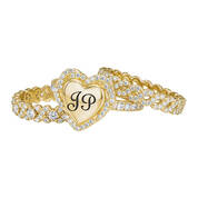 Personalized Heart of Gold Stackable Three Ring Set 12211 0018 b seperate