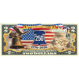 The USA 250th Anniversary Commemorative $2 Bill Collection 12899 0025 a main