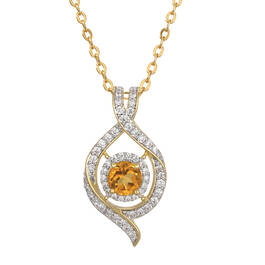 Sparkling Embrace Genuine White Topaz Pendant 12302 0018 k november