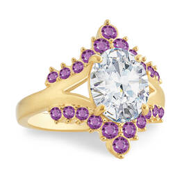 Personalized Birthstone Tiara Ring 10729 0017 m front