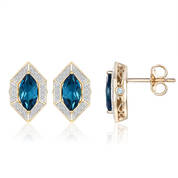 London Blue Topaz Diamond Studs 11142 0444 a main