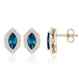 London Blue Topaz Diamond Studs 11142 0444 a main