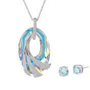 The Shimmering Sea Crystal Pendant with Matching Earrings 11218 0062 a main
