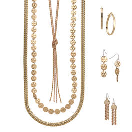 Golden Glamour Trio Necklace&Earring Collection 12113 0017 a main