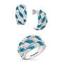 Personalized Blue Ocean Waves Ring FREE Matching Earrings 12161 0018 a main