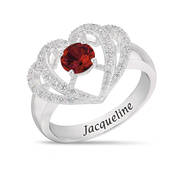Personalized Genuine Birthstone Diamond Ring 11066 0016 a main