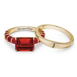 Born to Shine Birthstone Ring with Free Personalized Accent Band 12671 0011 p separate
