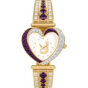 Womens Birthstone Initial Heart Watch 10332 0016 b february