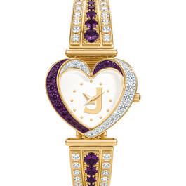Womens Birthstone Initial Heart Watch 10332 0016 b february