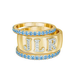 Brilliant Trio Birthstone Diamond Ring Set 12595 0014 l december