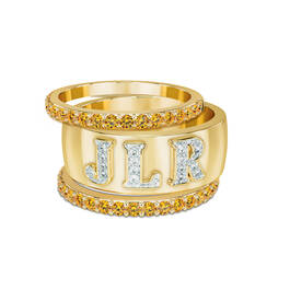 Brilliant Trio Birthstone Diamond Ring Set 12595 0014 k november