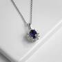 Sapphire Sterling Silver Flower Pendant 11142 1129 m lifestyle