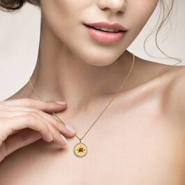 Birthstone & Diamond Star Pendant 12370 0015 n model