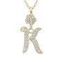 Diamond Rose Initial Pendant 12023 0024 k pendant