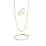 Golden Glamour Triple Necklace Bracelet&Earring Collection 12917 0015 c paperclip