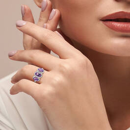 Amethyst Trio 14kt Gold & Diamond Ring 12287 0017 m model