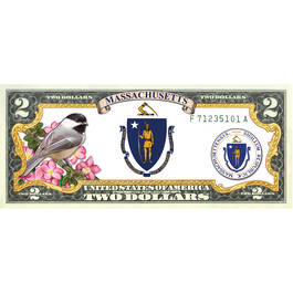 State Bird and Flower Enhanced $2 Bill Collection 11346 0026 a Massachusetts