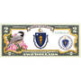 State Bird and Flower Enhanced $2 Bill Collection 11346 0026 a Massachusetts