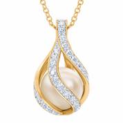 Love's Embrace Pearl & Diamond Necklace, Loves Embrace Pearl Diamond Necklace 1638 001