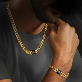 Personalized Ultimate Black Diamond Chain and Bracelet Set with FREE KNIFE 12322 0014 m model