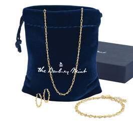 Golden Glamour Triple Necklace Bracelet&Earring Collection 12917 0015 j giftboxpouch