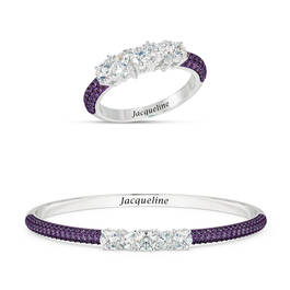 Brilliant Birthstone Bangle with Free Matching Ring 12683 0017 b february