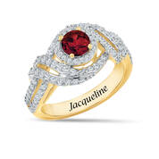 Personalized Genuine Birthstone Swirl Ring 10904 0014 a main