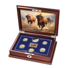 Platinum Gold Buffalo Coin and Stamp set 11749 0011 d display
