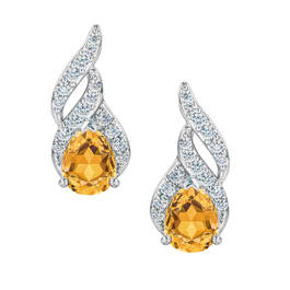 Genuine Birthstone and Diamond Earrings 11573 0020 k november
