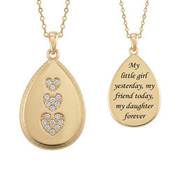 Forever My Daughter Golden Pendant Set 12940 0016 b oval necklace