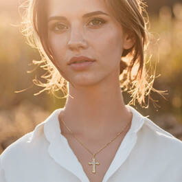 The Lords Prayer Diamond Cross Necklace 12799 0018 m model