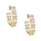 Eternal Elegance Baguette Hoop Earrings 6715 0011 a main