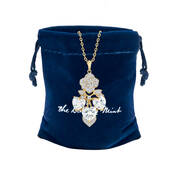 Golden Rose Triple Heart Necklace 12763 0010 g giftpouch