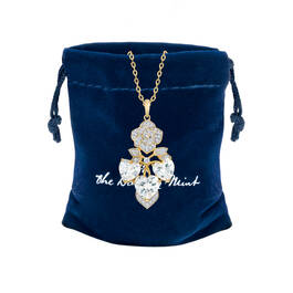 Golden Rose Triple Heart Necklace 12763 0010 g giftpouch