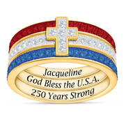 God Bless the USA Stackable Ring Set 12366 0011 a main